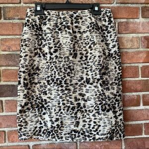 Dressbarn Animal Print Textured Stretchy Pencil Skirt Medium